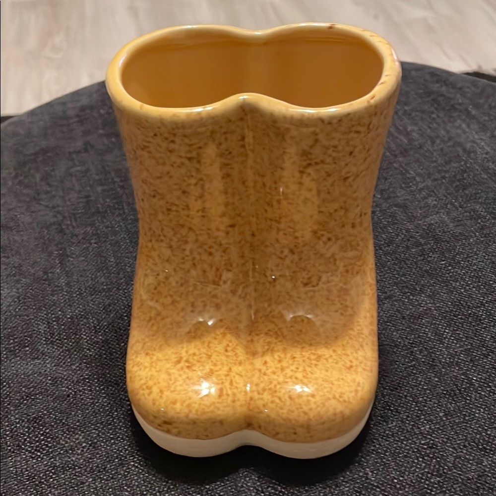 Gold & Brown Boot-Shaped Vase
